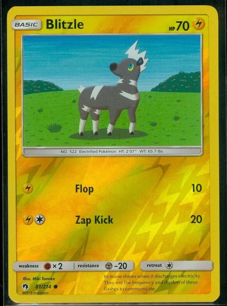 Blitzle reverse holo card front, Lost Thunder 81/214