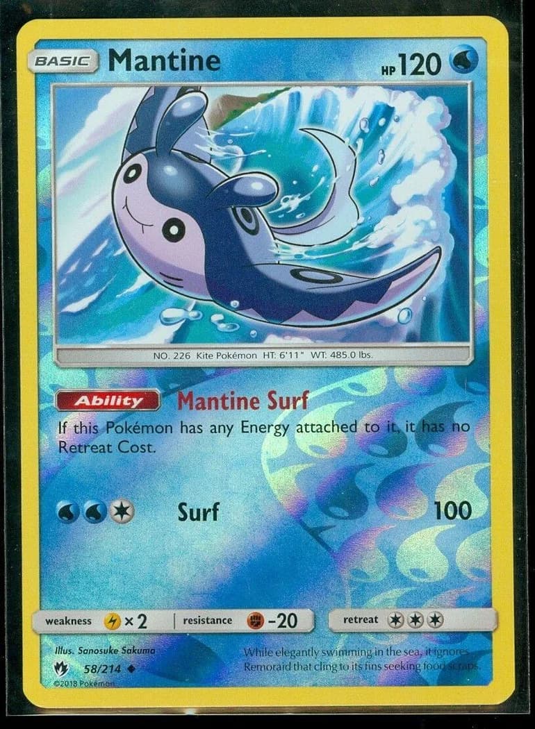 Mantine reverse holo card front, Lost Thunder 58/214