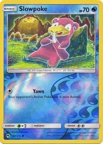Slowpoke reverse holo card front, Lost Thunder 54/214