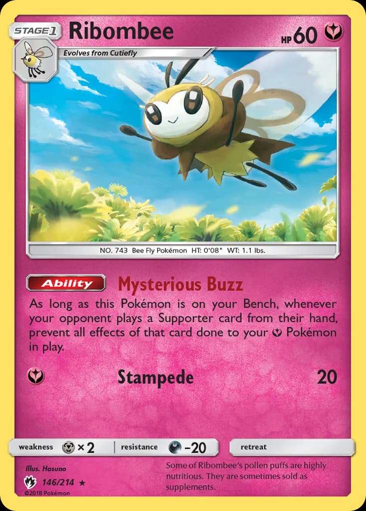 Lost Thunder Ribombee card front, 146/214