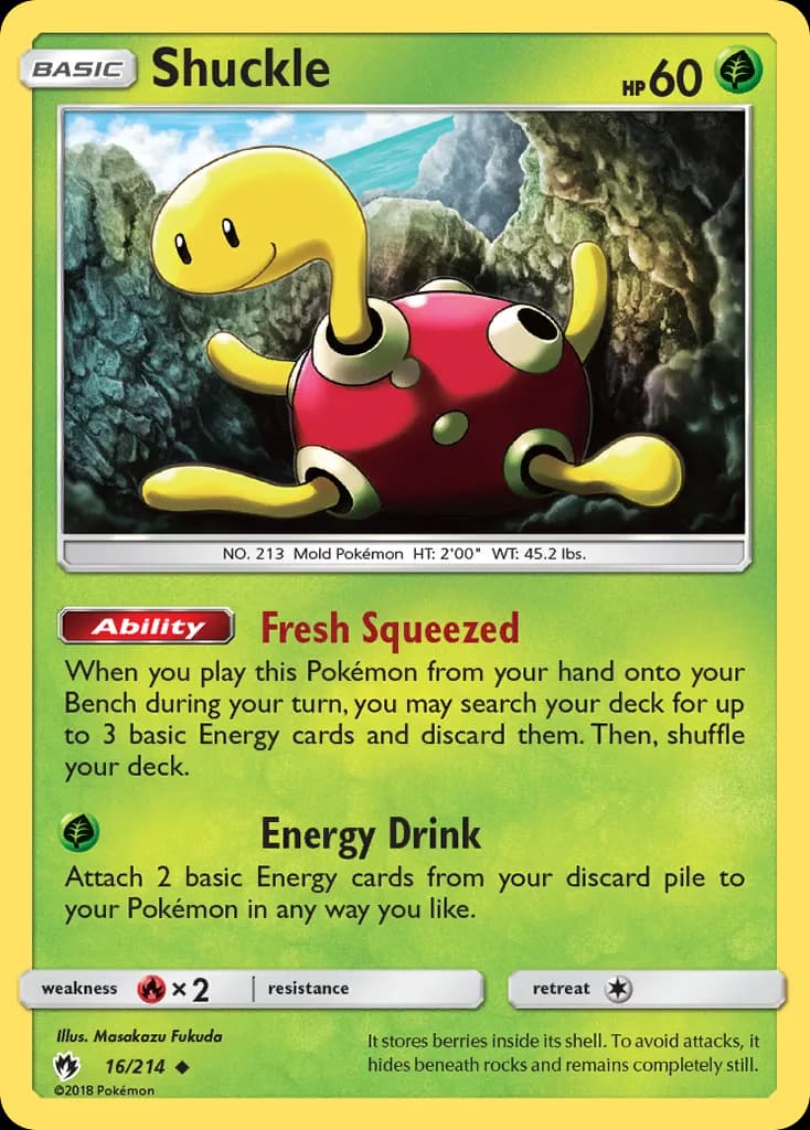 Lost Thunder Shuckle card front, 16/214