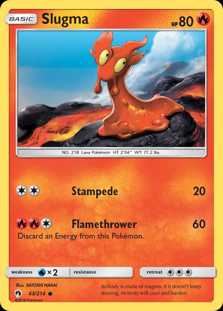 Lost Thunder Slugma card front, 43/214