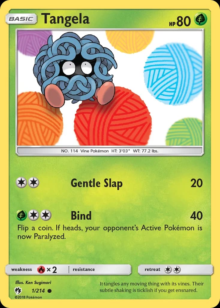 Lost Thunder Tangela card front, 1/214