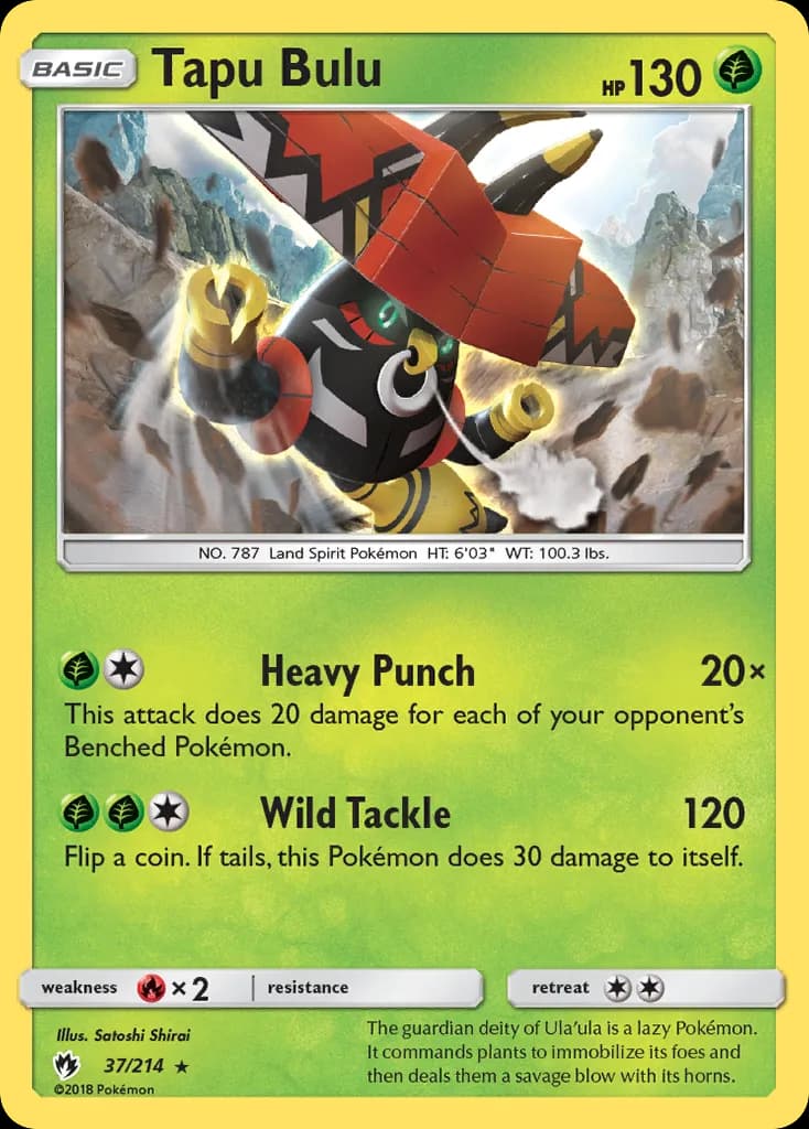Lost Thunder Tapu Bulu card front, 37/214