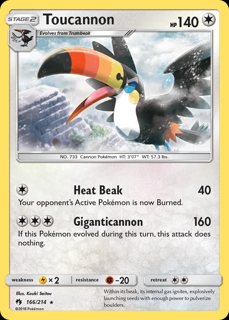 Lost Thunder Toucannon card front, 166/214
