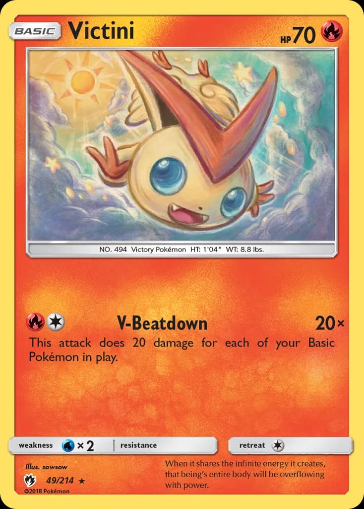 Victini card front, Lost Thunder 49/214