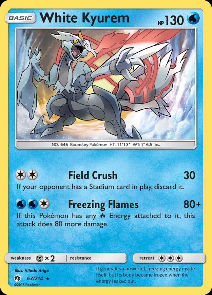 Lost Thunder White Kyurem card front, 63/214