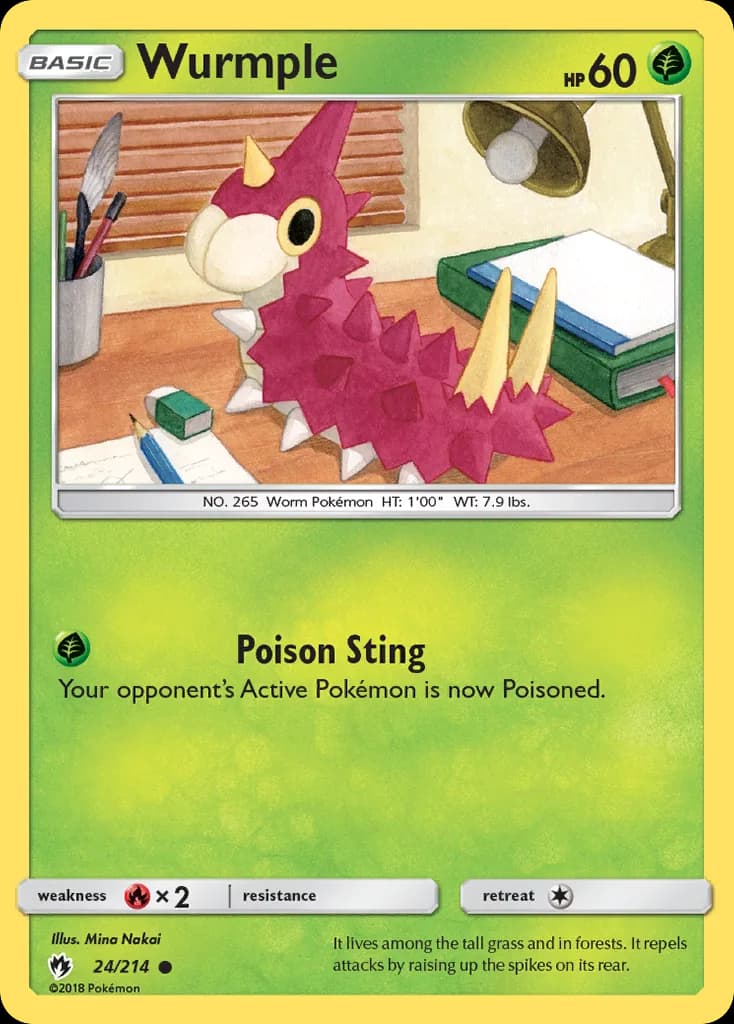 Lost Thunder Wurmple card front, 24/214