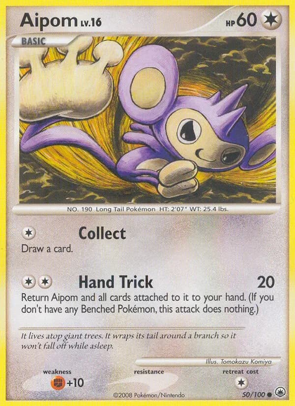 Majestic Dawn Aipom card front, 50/100