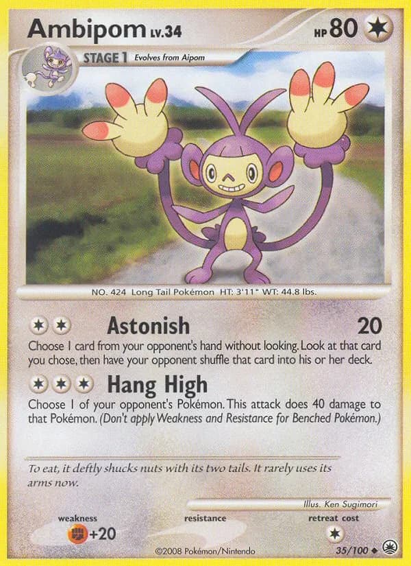 Majestic Dawn Ambipom card front, 35/100