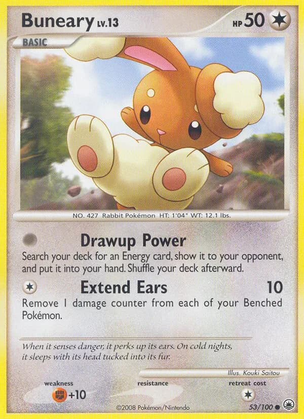 Majestic Dawn Buneary card front, 53/100
