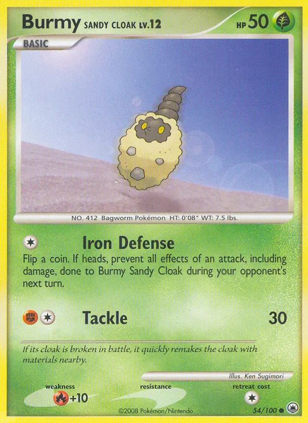 Majestic Dawn Burmy Sandy Cloak card front, 54/100
