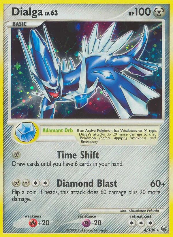 Dialga card front, Majestic Dawn 4/100