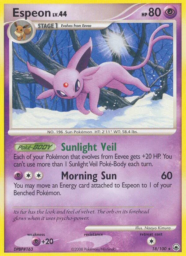 Majestic Dawn Espeon card front, 18/100