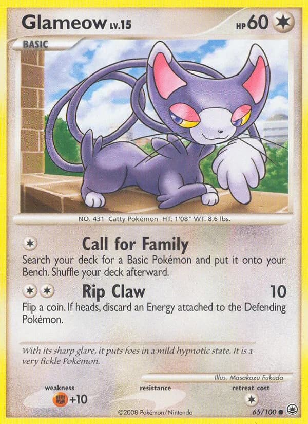 Majestic Dawn Glameow card front, 65/100