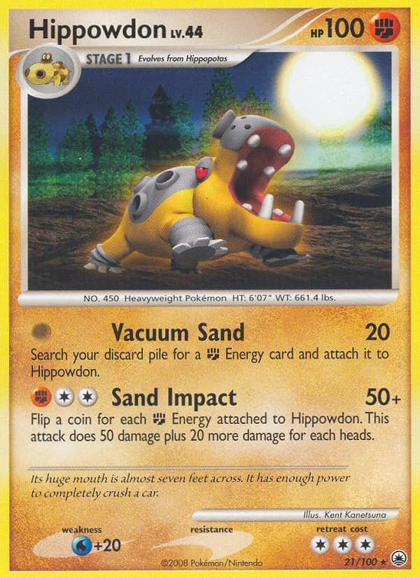 Majestic Dawn Hippowdon card front, 21/100