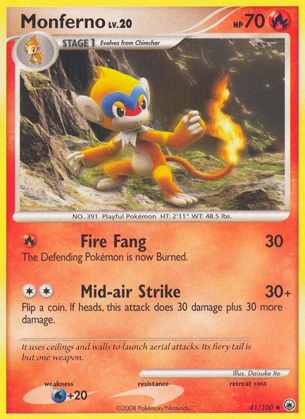 Majestic Dawn Monferno card front, 41/100