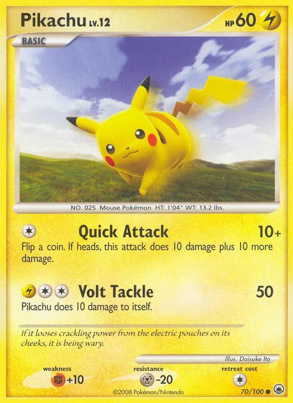 Majestic Dawn Pikachu card front, 70/100