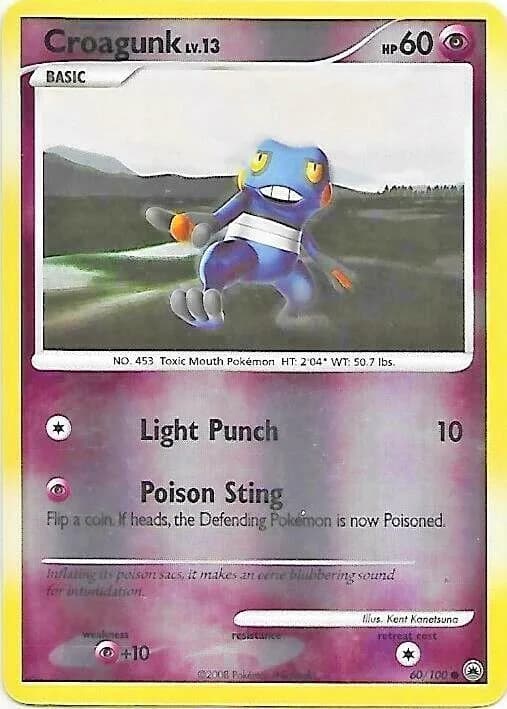 Croagunk reverse holo card front, Majestic Dawn 60/100