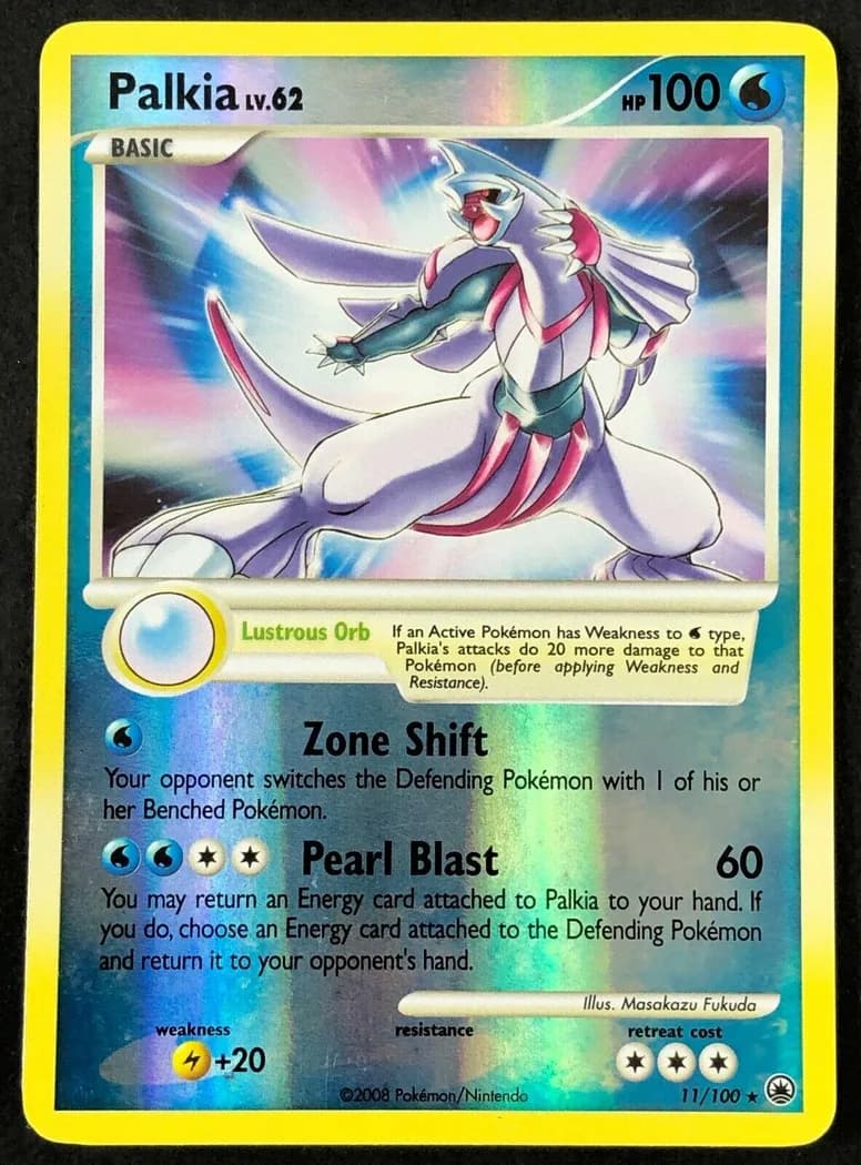 Palkia reverse holo card front, Majestic Dawn 11/100