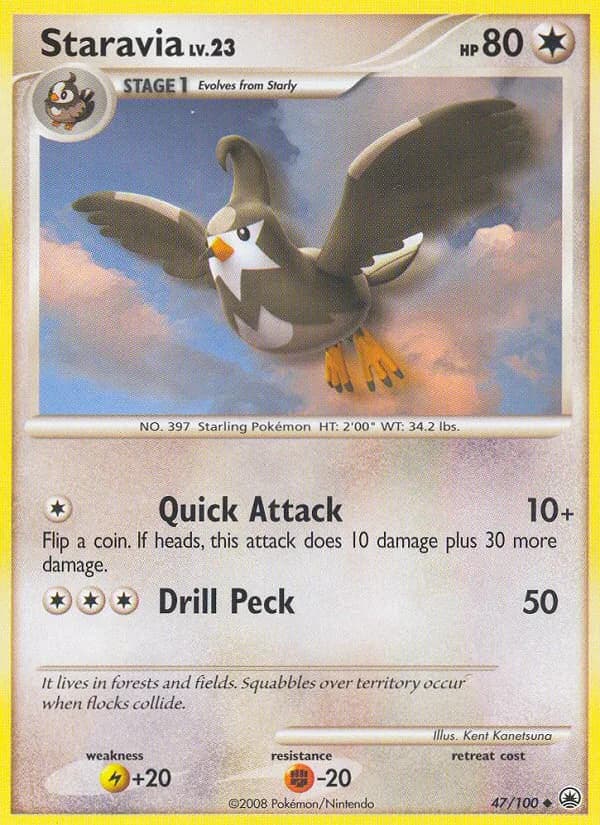 Majestic Dawn Staravia card front, 47/100