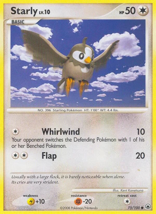 Majestic Dawn Starly card front, 75/100