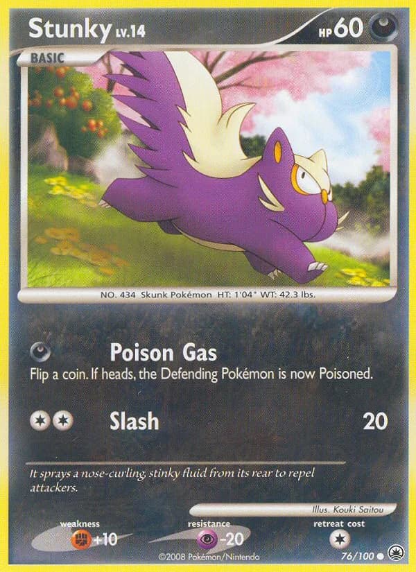 Majestic Dawn Stunky card front, 76/100