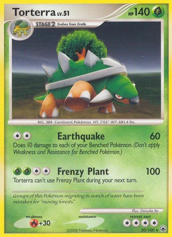 Torterra card front, Majestic Dawn 30/100