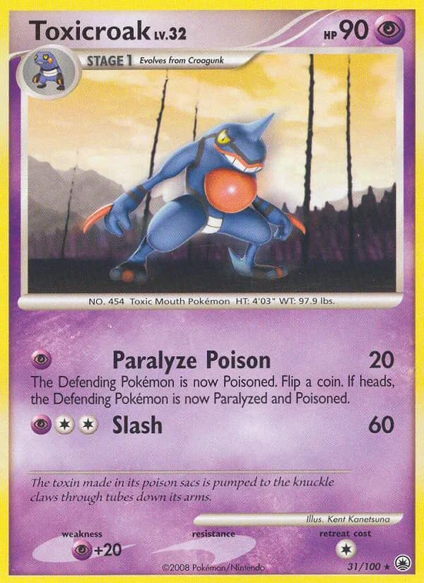 Majestic Dawn Toxicroak card front, 31/100