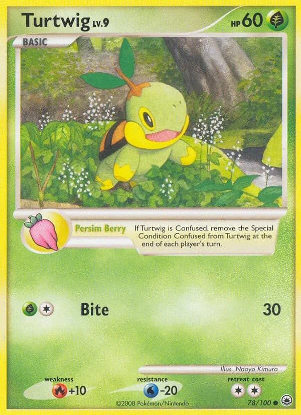 Majestic Dawn Turtwig card front, 78/100