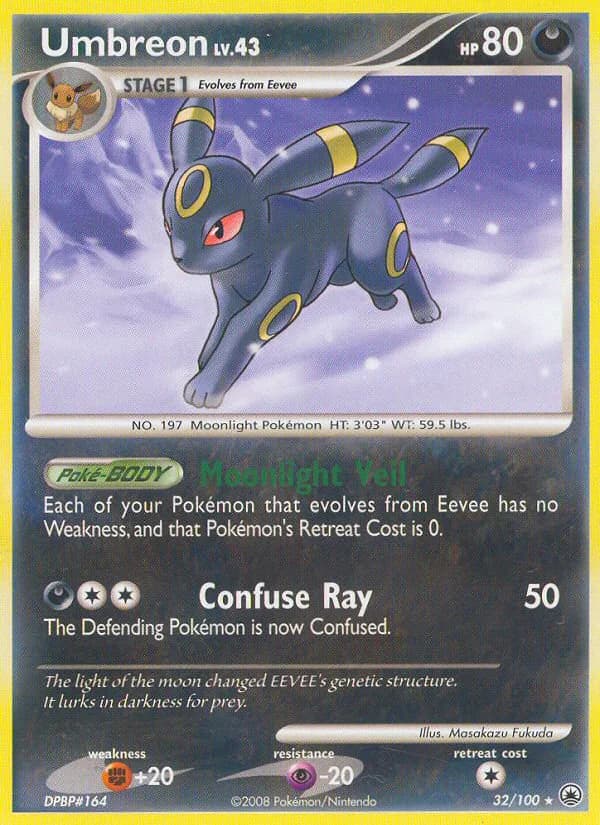 Majestic Dawn Umbreon card front, 32/100