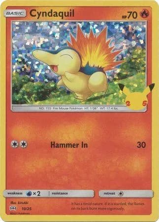 Cyndaquil card front, McDonald's Collection 2021 10/25