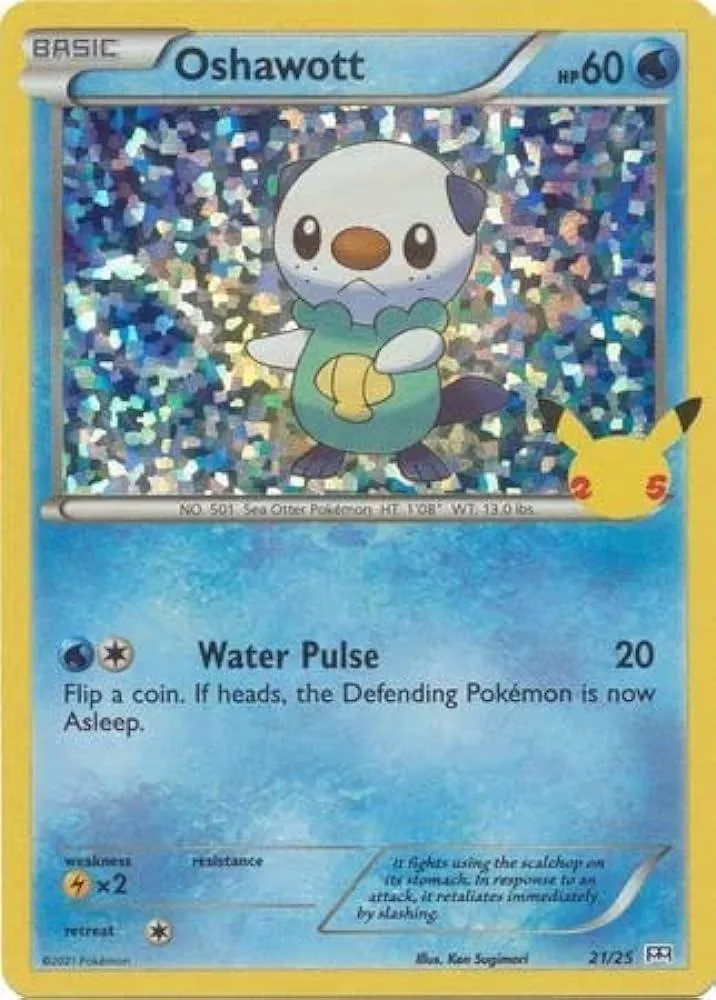 McDonald's Collection 2021 Oshawott holo card front, 21/25