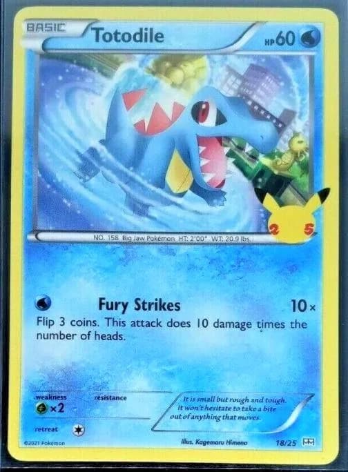 Totodile card front, McDonald's Collection 2021 18/25