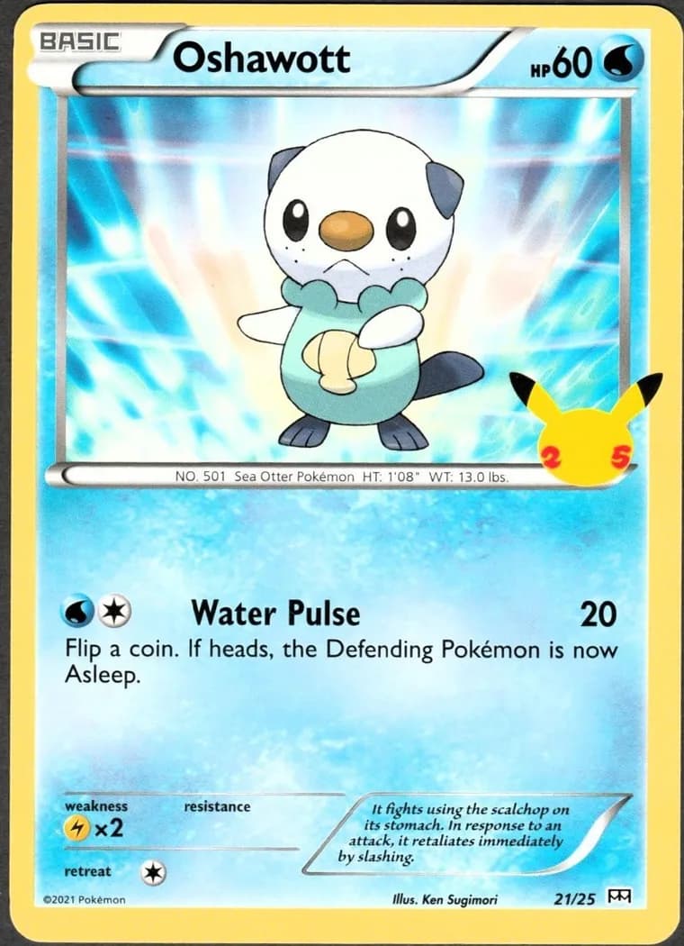 McDonald's Collection 2021 Oshawott non-holo card front, 21/25