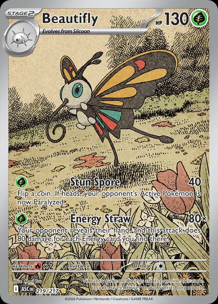 Beautifly card front, Ascended Heroes 219/217