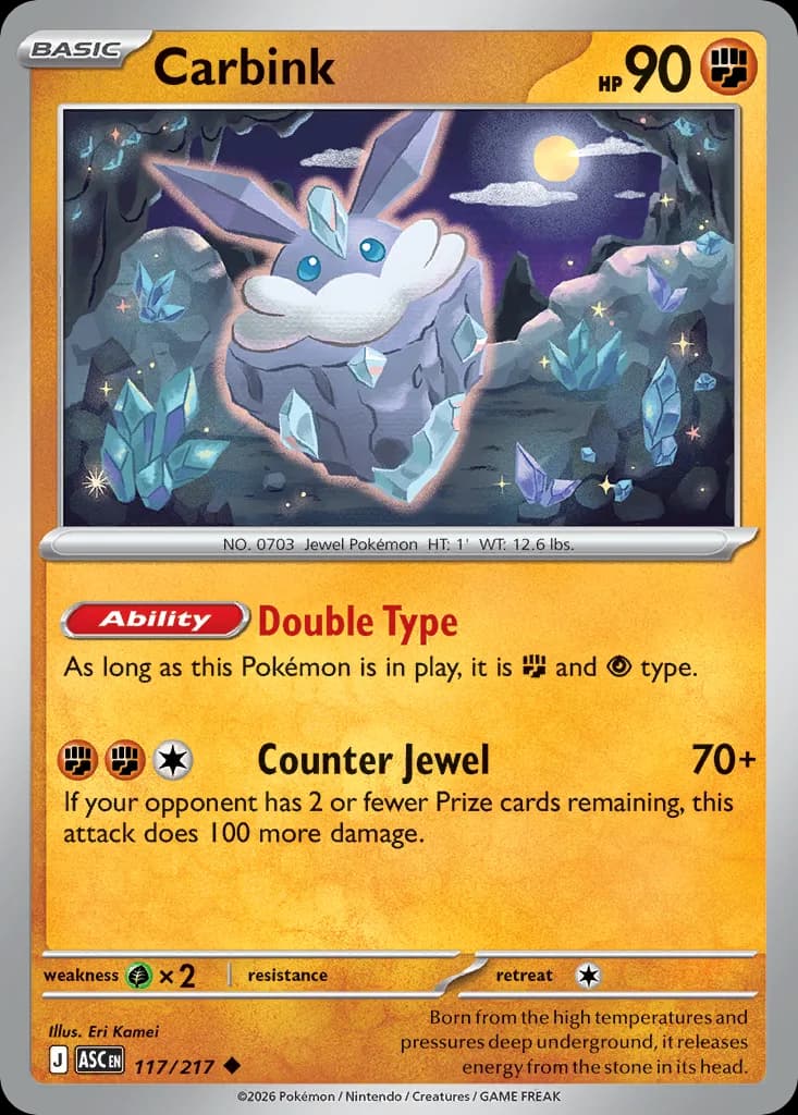 Carbink card front, Ascended Heroes 117/217