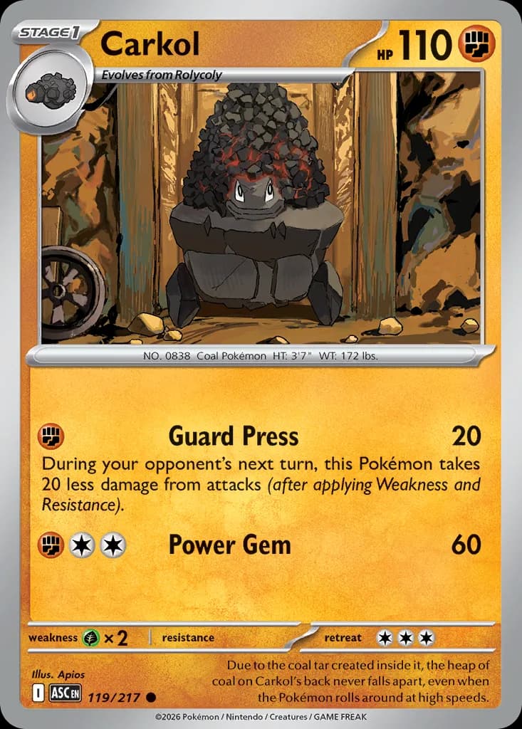 Carkol card front, Ascended Heroes 119/217