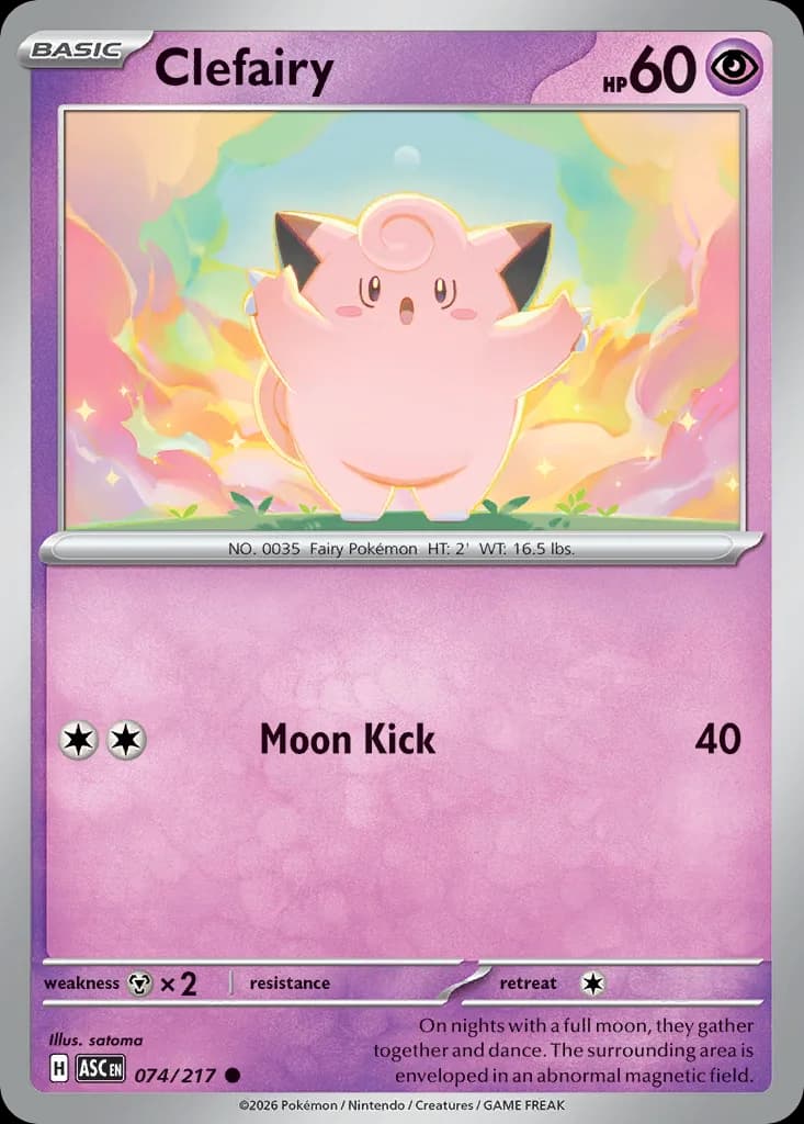 Clefairy card front, Ascended Heroes 74/217