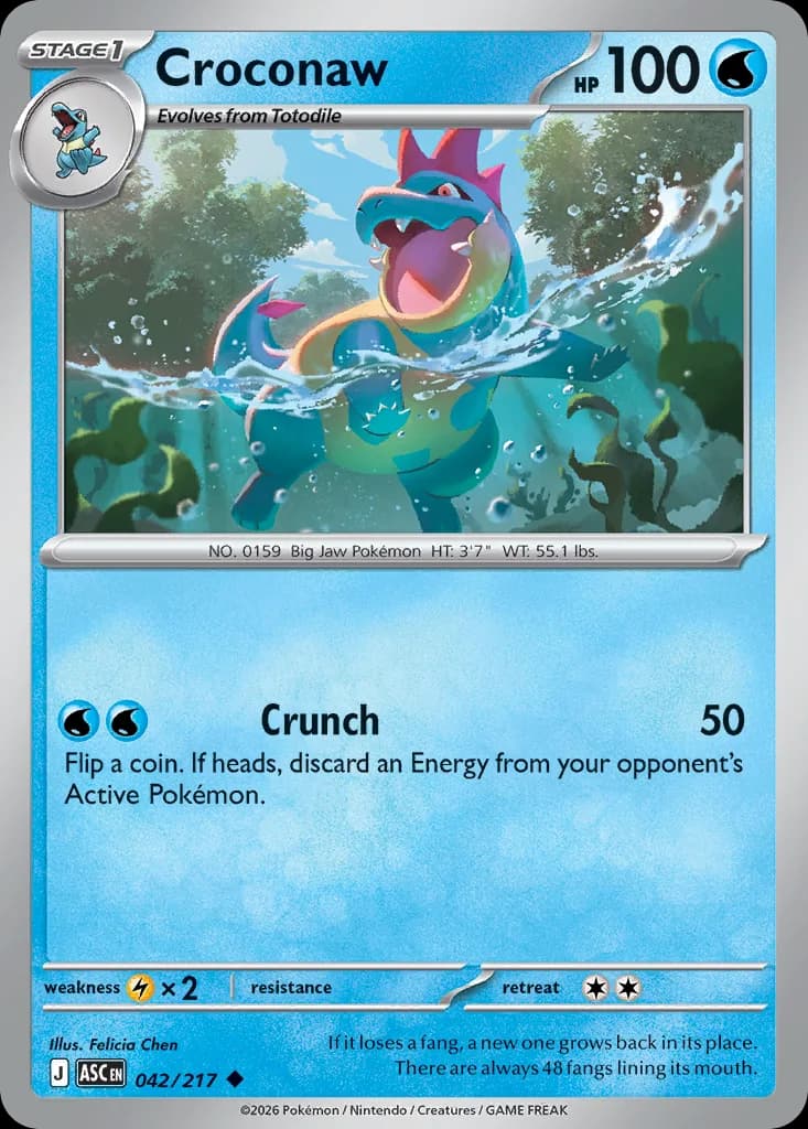 Croconaw card front, Ascended Heroes 42/217