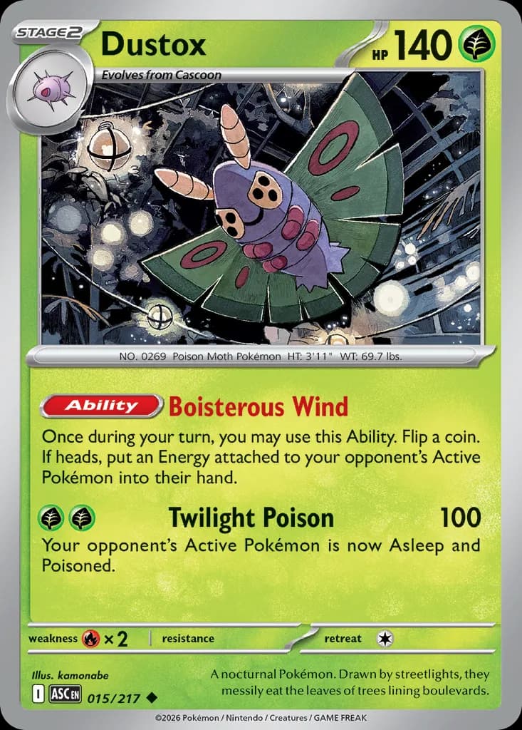 Dustox card front, Ascended Heroes 15/217