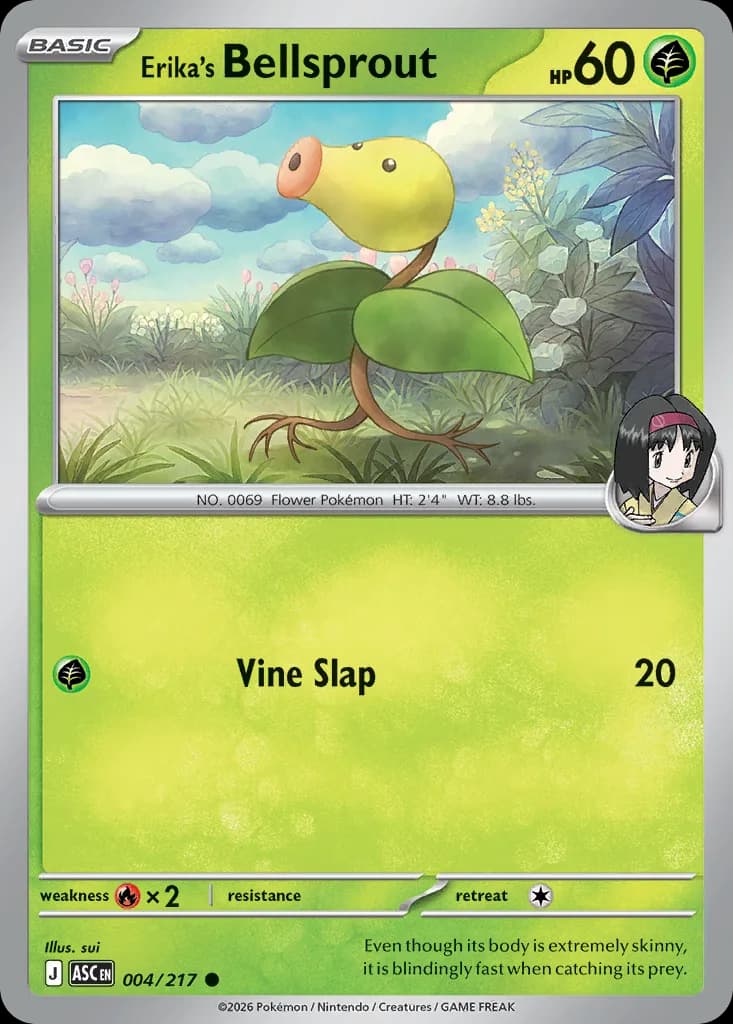 Erika's Bellsprout card front, Ascended Heroes 4/217