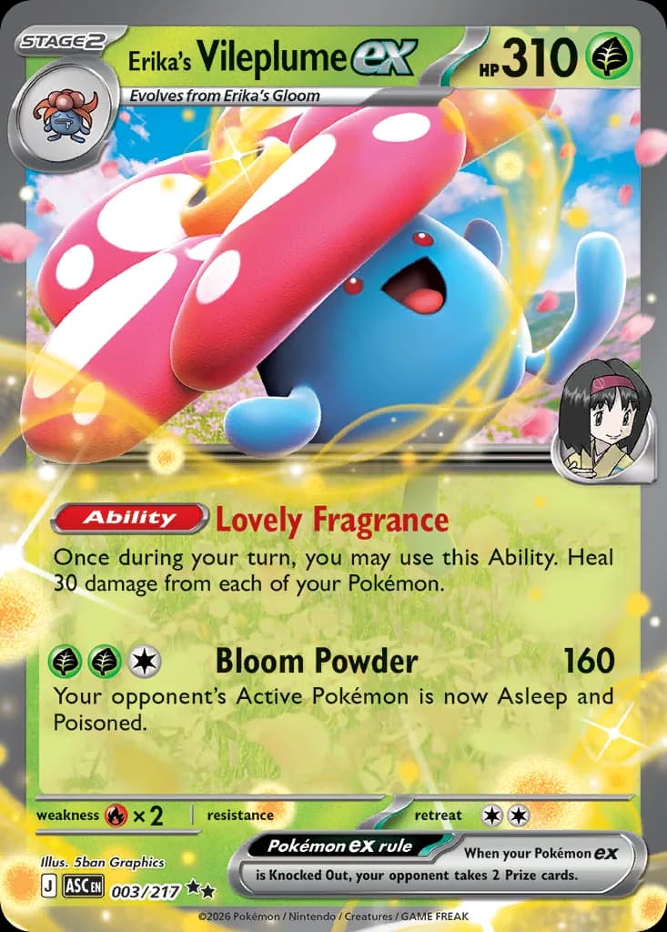 Erika's Vileplume ex card front, Ascended Heroes 3/217