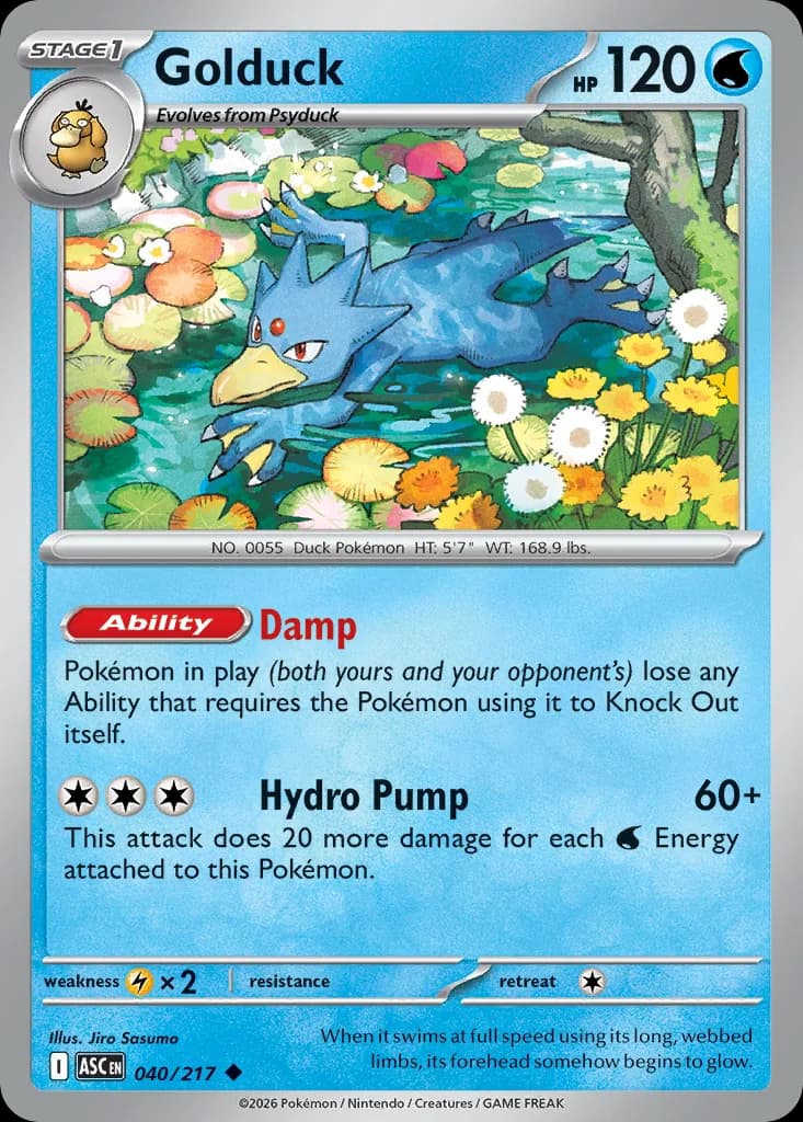 Golduck card front, Ascended Heroes 40/217