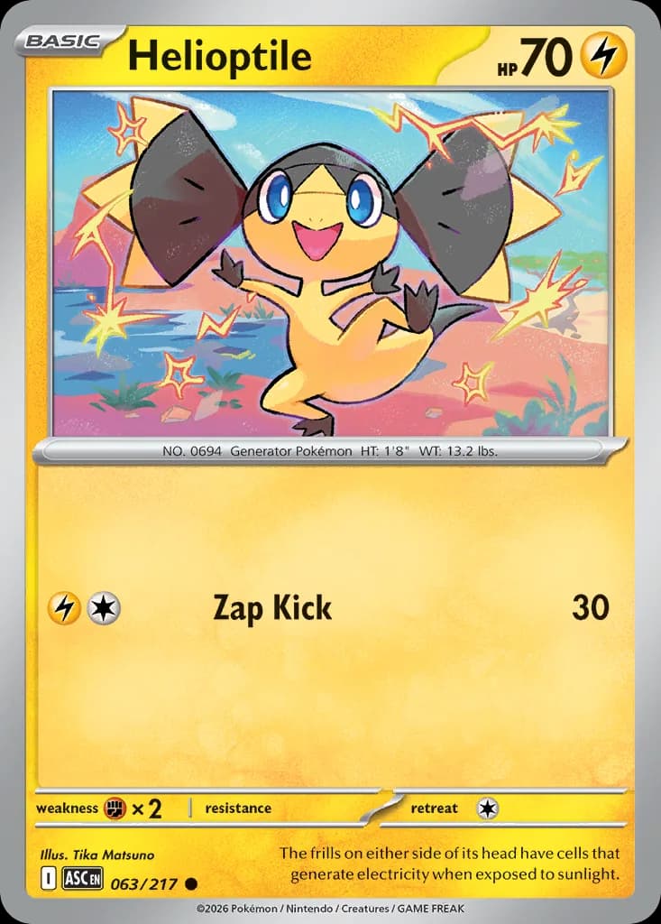 Helioptile card front, Ascended Heroes 63/217