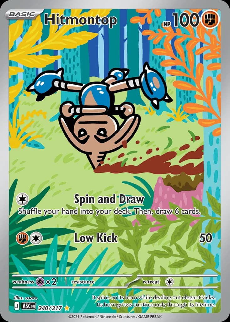 Hitmontop card front, Ascended Heroes 240/217