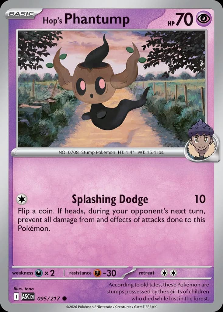 Hop's Phantump card front, Ascended Heroes 95/217