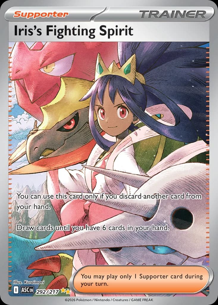 Iris's Fighting Spirit card front, Ascended Heroes 292/217