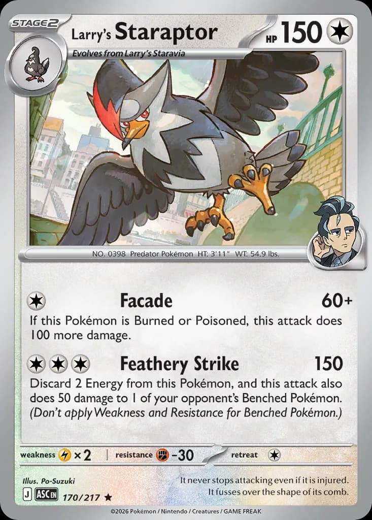 Larry's Staraptor card front, Ascended Heroes 170/217