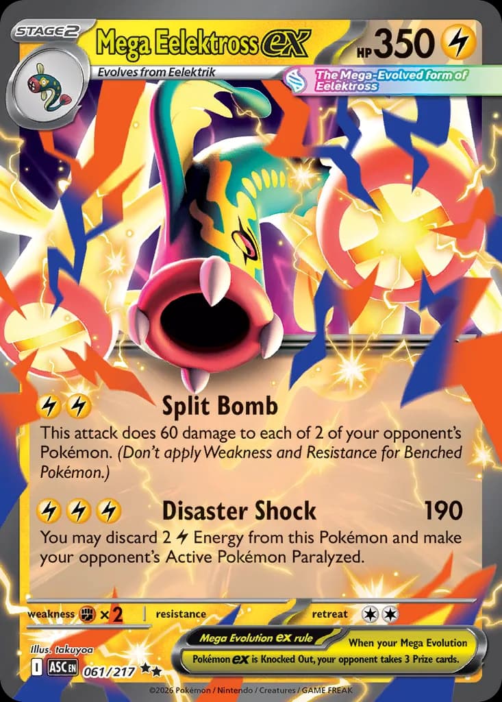 Mega Eelektross ex card front, Ascended Heroes 61/217